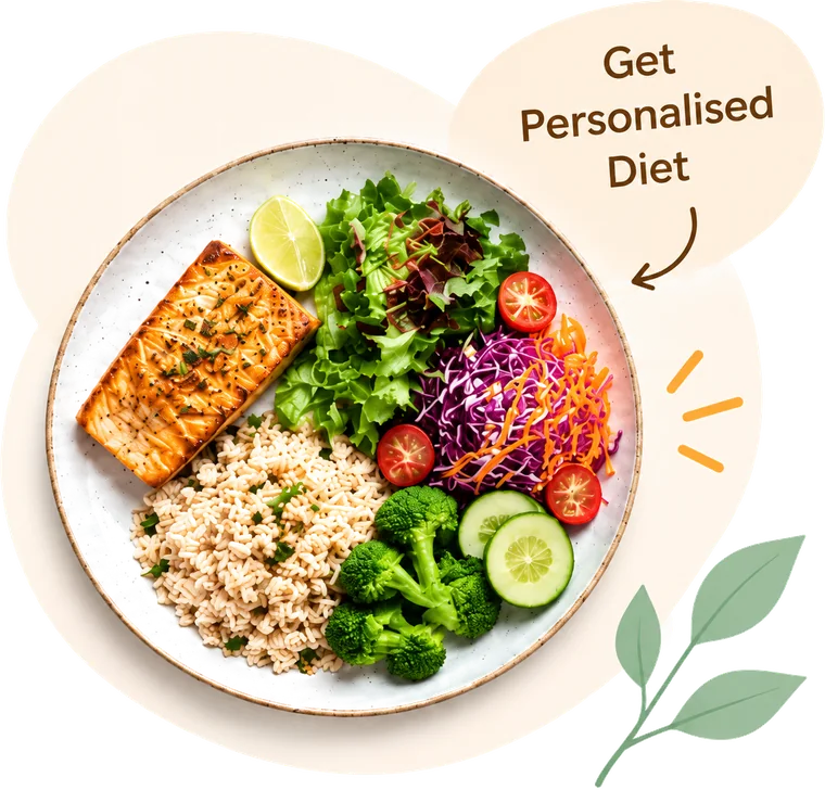 Get Personalised Diet — healthy balanced plate